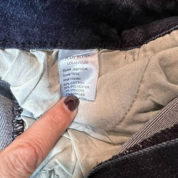Judy Blue Kat Cook Denim Boyfriend Fit High Rise Jeans Style JB8114DK Size 15/32 - Picture 6 of 11